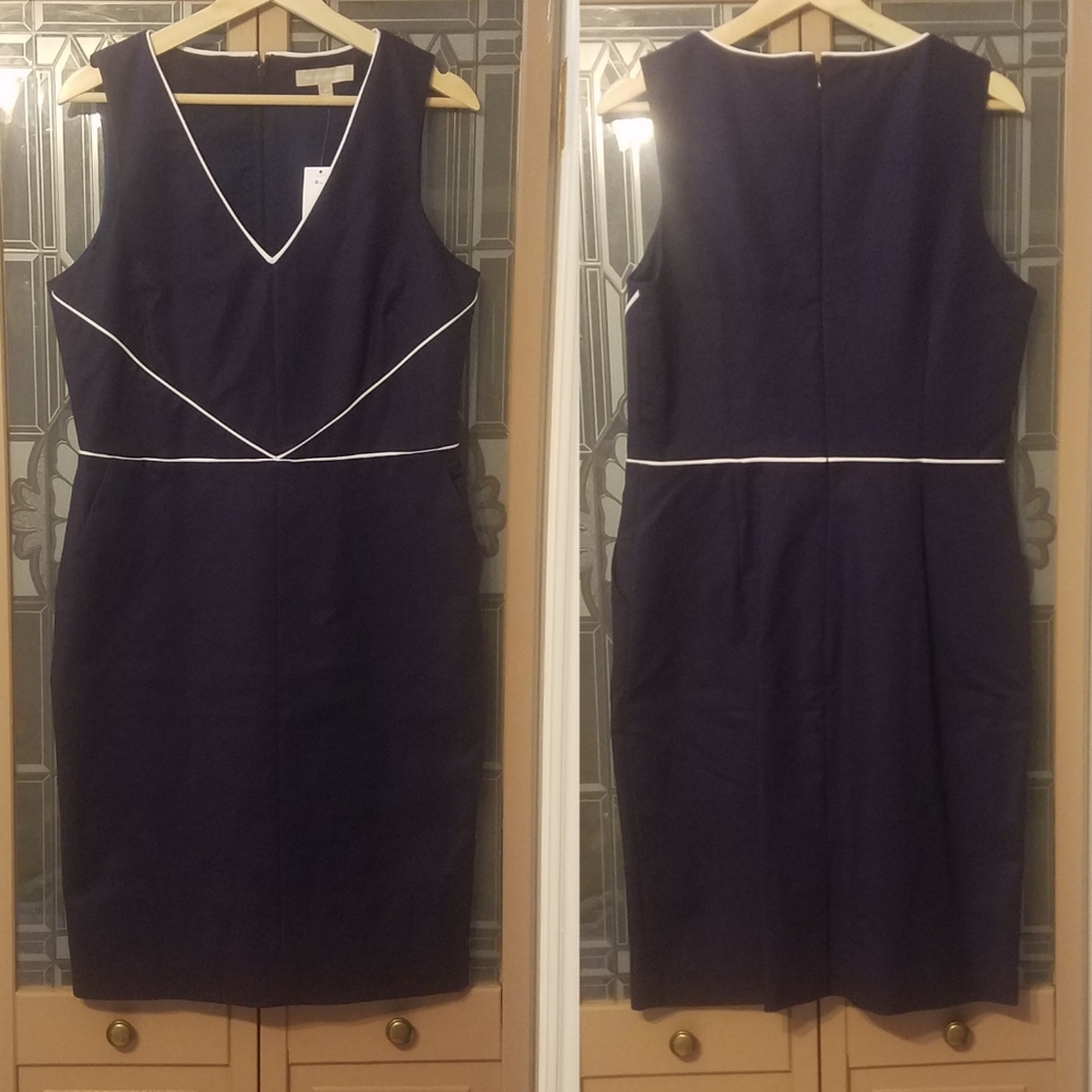 Banana Republic Navy Sheath Dress 10